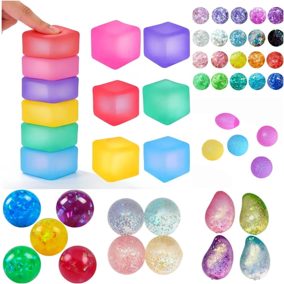 Mango Fruit Squishy Stress Relieving Toys, Malt Sugar Ball Soft Squeeze Decompression Dough for Adults Gift (Random Color)