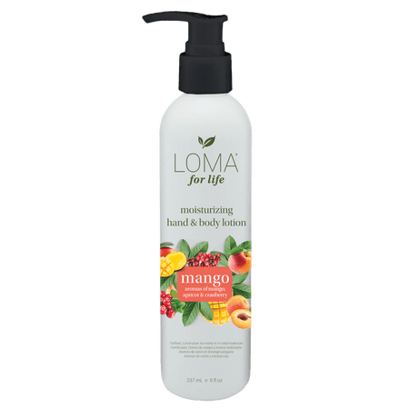 Loma Mango Moisturizing Hand and Body Lotion with Aloe Vera, Fast Absorbing Formula, 8 fl oz