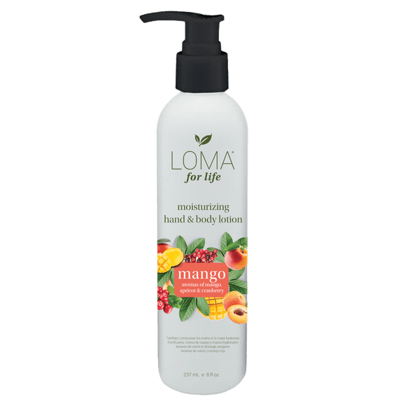 Loma Mango Moisturizing Hand and Body Lotion with Aloe Vera, Fast Absorbing Formula, 8 fl oz