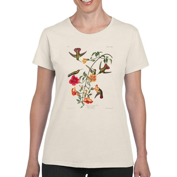 Mango Hummingbird T-Shirt Women -John James Audubon Designs, Female 3X-Large