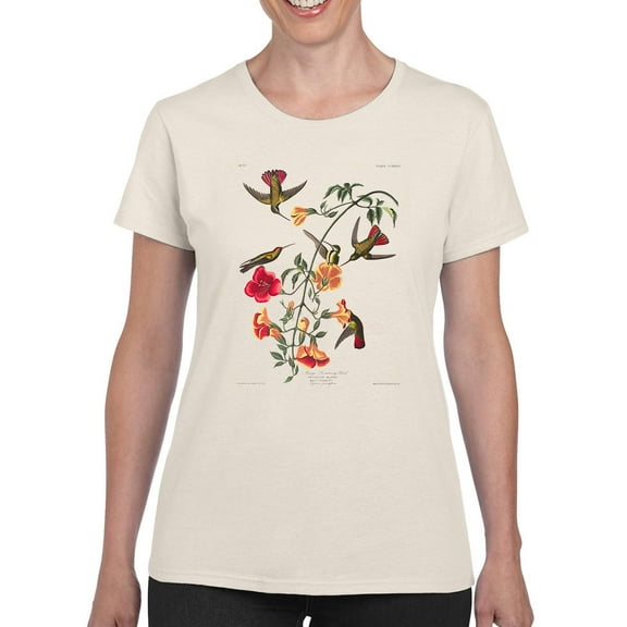 Mango Hummingbird T-Shirt Women -John James Audubon Designs, Female 3X-Large