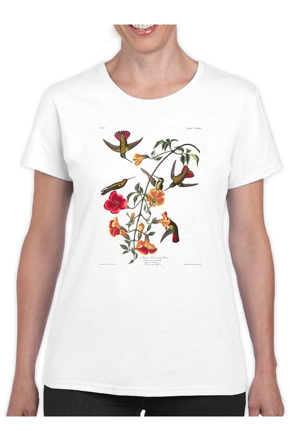 Mango Hummingbird T-Shirt Women -John James Audubon Designs, Female Large