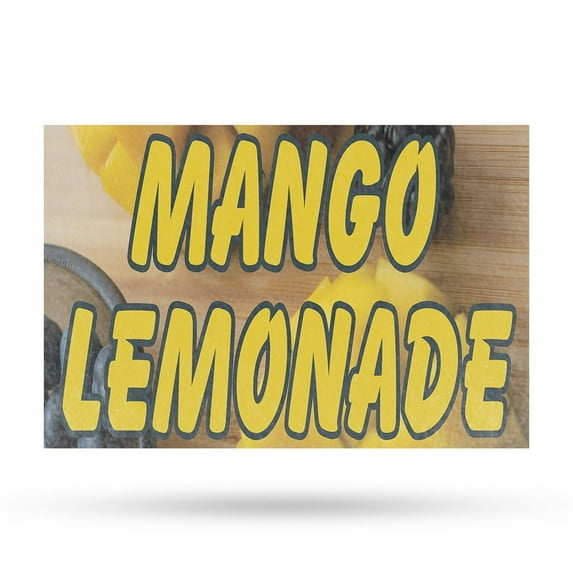 Mango Lemonade Vinyl Decal 18 Inch x 24 Inch Weatherproof Heavy-Duty Adhesive Backing | Refreshing Drinks, Summer Favorites, Food Stalls | Made in USA