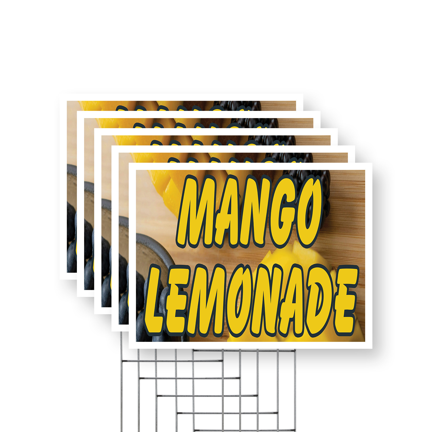 Mango Lemonade Yard Sign 5 Pack of 12 Inch x 16 Inch Double Sided ...