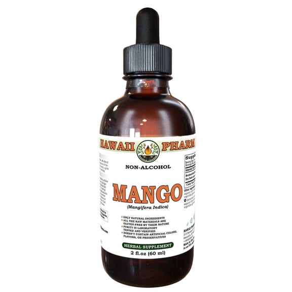 Mango (Mangifera Indica) Dry Leaf Liquid Extract Tincture. Expertly Extracted by Trusted HawaiiPharm Brand. Absolutely Natural. Proudly made in USA. Tincture 2 Fl.Oz