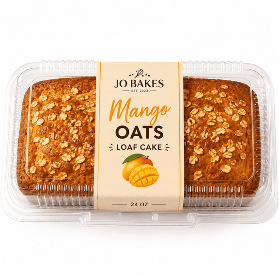 Mango Oat Limited Edition Loaf Cake, Moist Breakfast Cake, 24 oz - JO BAKES