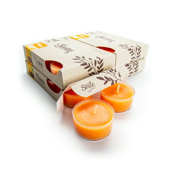 Mango & Papaya Tealight Candles Bulk Pack - 24 Orange Premium Scented Tea Lights - Shortie's Candle Company