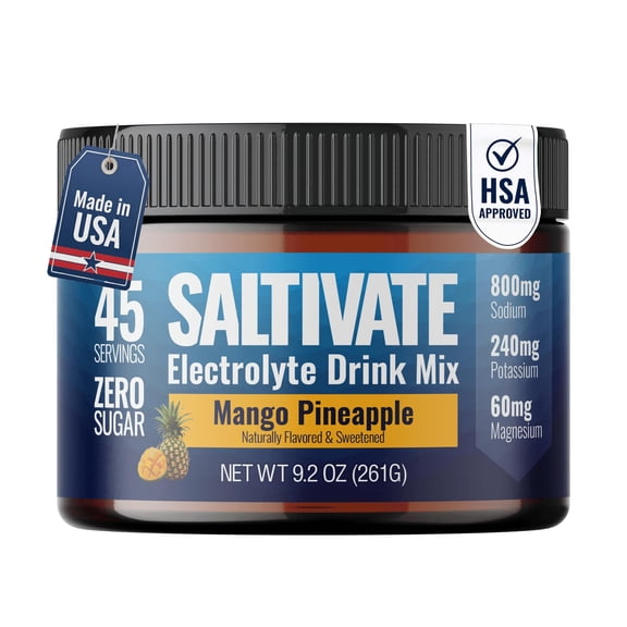 Saltivate Mango Pineapple Electrolyte Powder, Sugar Free, 45 Servings