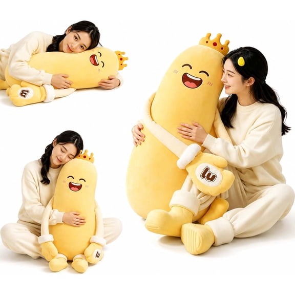 Mango Plush Hugging Pillow Long Body Patting Pillow with Heating Bluetooth Recording Soft Cuddle Sleep Companion