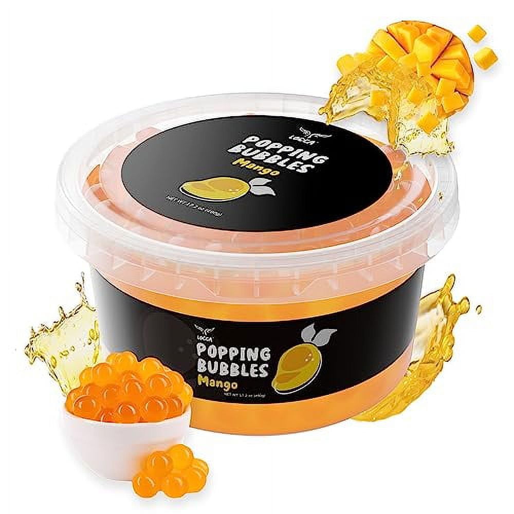 Mango Popping Boba Pearls, Premium Boba Popping Pearls with Real Fruit