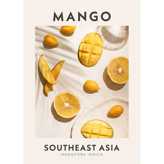 Mango Print Wall Art, Modern Wall Decor For Living Room Bedroom, 24x36 UNFRAMED