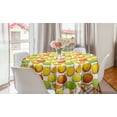 thumbnail image 1 of Mango Round Tablecloth, Tropical Fruits Scattered Graphic Image on a Plain Background, Circle Table Cloth Cover for Dining Room Kitchen Decoration, 60", Orange Lime, by Ambesonne, 1 of 2