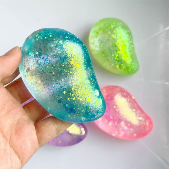 Mango Shape Stress Relief Squeeze Toy, Soft Slow Rising Sensory Decompression Fidget Gadget for Office Desk Relaxation, Novelty Squishy Mango, Blue