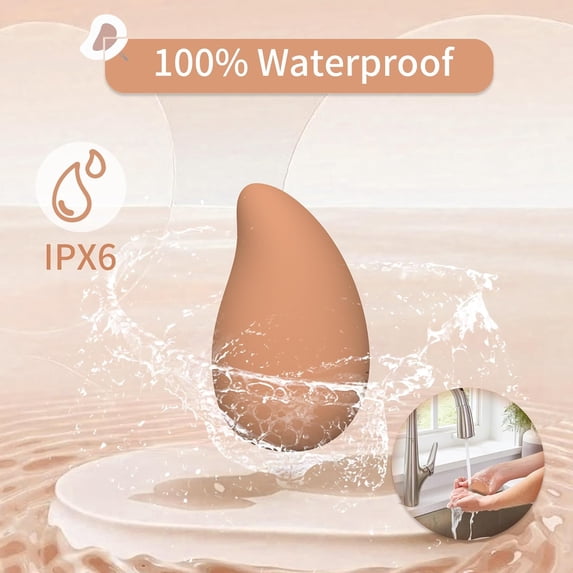 Mango-Shaped Relaxation Muscles Massage Tool for Shoulder, Neck and Back, Soft Rechargeable Waterproof Handheld Cordless Massager - for Soothing Pain, Tension, Stiffness, and Fatigue - Brown