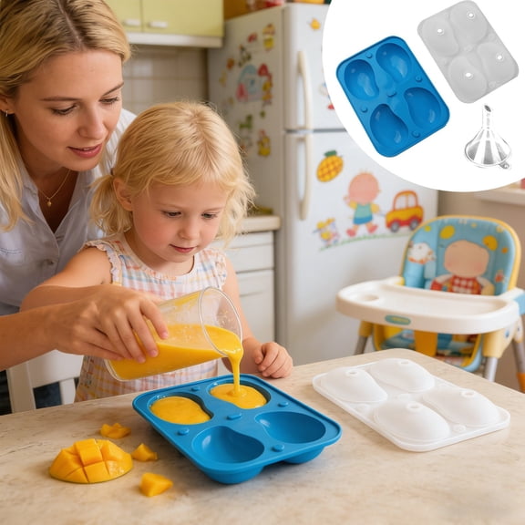 Mango Silicone Mold,3D Mango Shape Cake Mold Fruit Pastry Molds, 4 Cavity Fruit Pudding Mango Silicone Molds for Baking Pastry, Jelly, Ice Cream, Mousse Cake Decoration Mould Baking Supplies