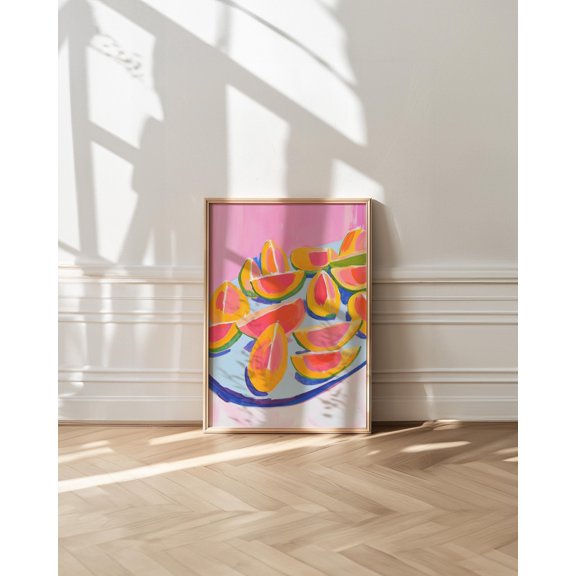 Mango Slice Art Print Maximalist Kitchen Decor, Poster Only