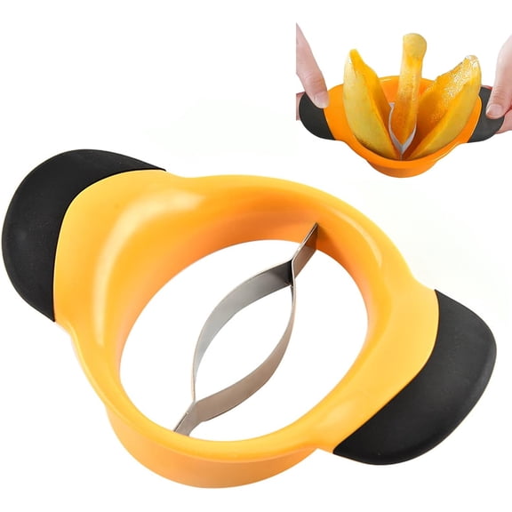 Mango Slicer Mango Pit Remover Tool with Ergonomic Rubber Grip Handle, Easy Remove Pit and Divide