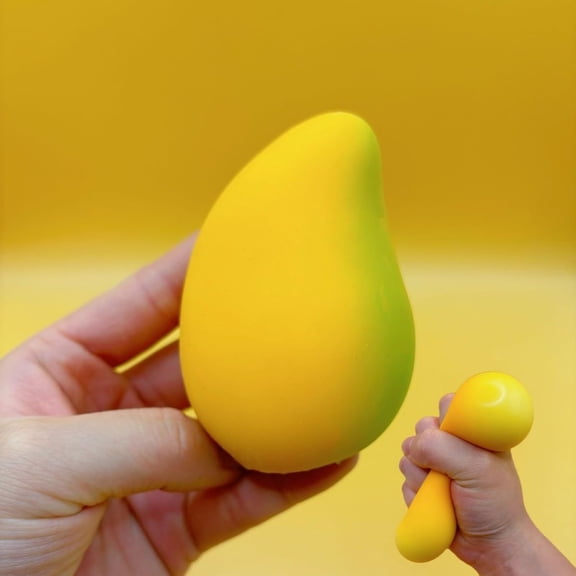 Mango Squishies, Slow Rising Squeeze Fruit Stress Balls for Anxiety Relief, Soft Sensory Fidget Ball for Adults, Party Favor Gift