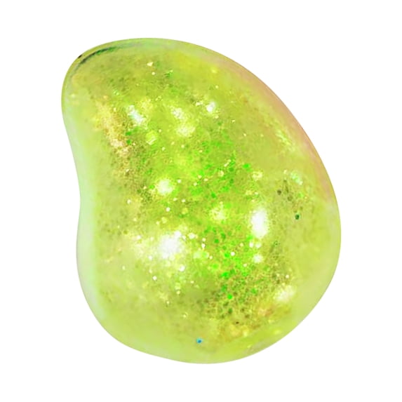 Mango Squishy Toy with Glitter Filled Design, Yellow, for Relaxation, Squeeze Toy