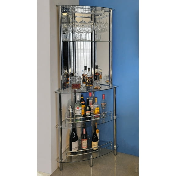 Mango Steam Chrome 3-Tier Corner Bar Tower