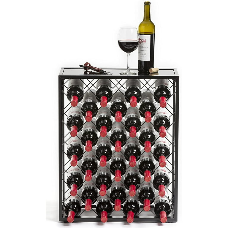 Wine rack outlet with glass top
