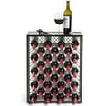 thumbnail image 1 of Mango Steam 32 Bottle Gray Wine Rack with Glass Top Shelf, Free Standing for Home, Kitchen and Bar, 1 of 10