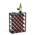 thumbnail image 1 of Mango Steam 32 Bottle Wine Rack with Glass Table Top, Black, 1 of 11