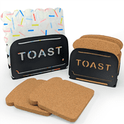 Mango Steam Black Toaster Napkin & Coaster Holder Set, For Home or Kitchen