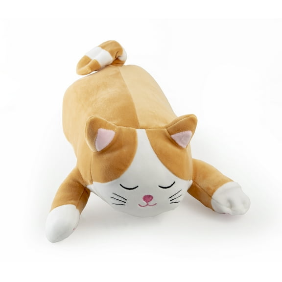 Mango Steam Cat Plush Stuffed Animal With Wagging Tail, Brown