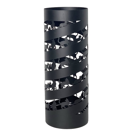 Mango Steam Cat Spiral Metal Umbrella Stand, Black Powder Coated