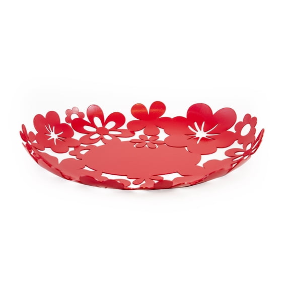 Mango Steam Decorative Centerpiece, Fruit Plate/Bowl, Modern Candy Dish (Aloha, Red)