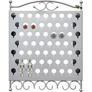 Mango Steam Earring Wall-Mounted Storage Organizer, Metal Silver