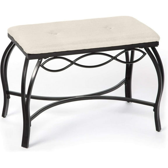 Mango Steam Heather Gray Shoe Bench - Vanity Seat for Makeup Room, Dressing Stool, Entryway Bench - Powder Coated, Upholstered, Space Saving