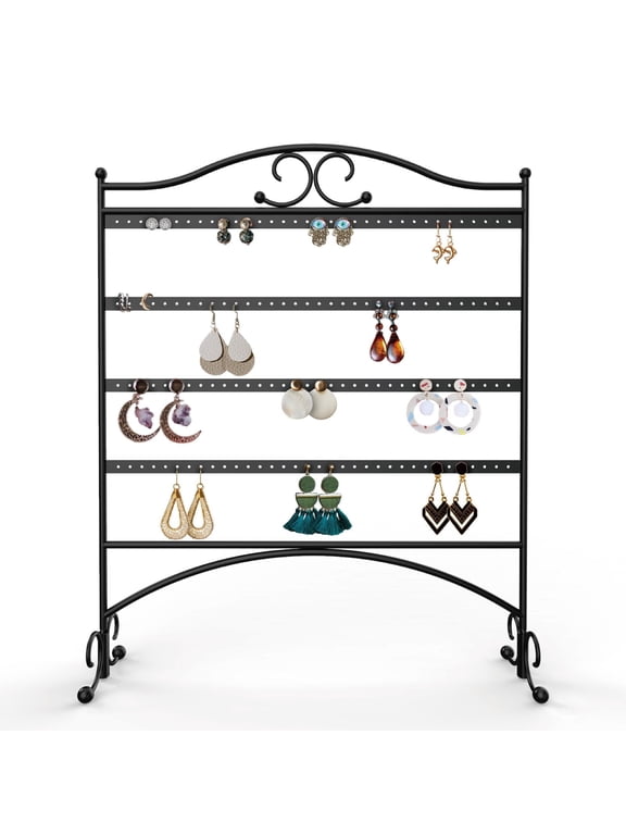 Jewelry Organizer for Women, Hanging Earrings, Metal Black