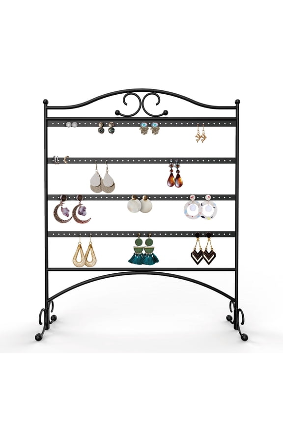 Jewelry Organizer for Women, Hanging Earrings, Metal Black