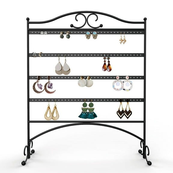 Mango Steam Jewelry Organizer for Hanging Earrings,  Metal Black