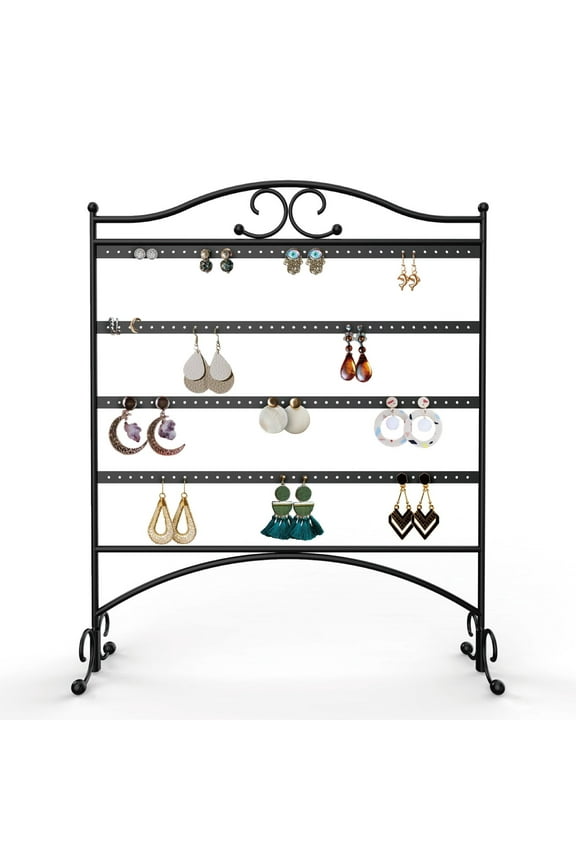 Jewelry Organizer for Hanging Earrings, Metal Black