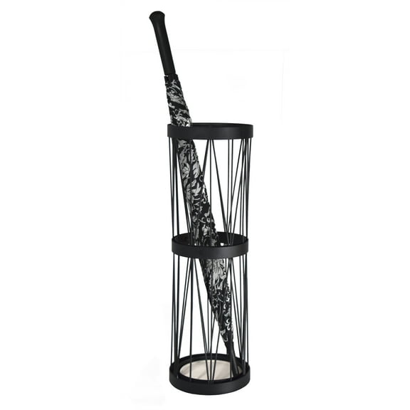 Mango Steam Metal Pluvian Soakstone Umbrella Holder, Black (22" H x 7" W x 7" D)
