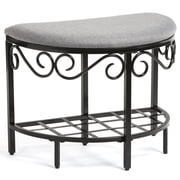 Mango Steam Metal Shoe Bench / Vanity Seat, Heather Gray