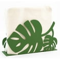 Mango Steam Metal Tabletop Napkin & Letter Holder Leaf, Green (6" L x