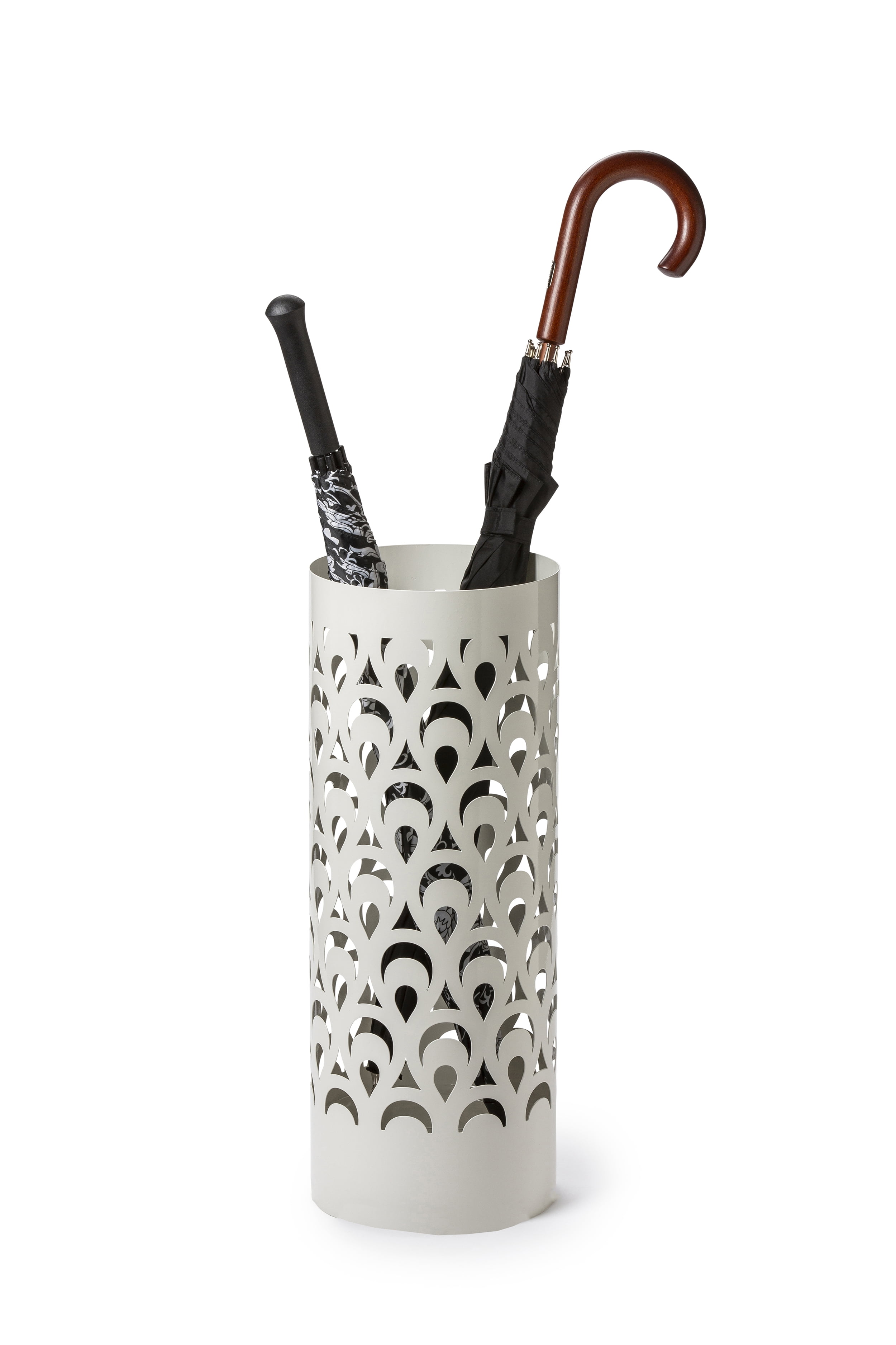 Mango Steam Modern Corner Umbrella Holder, Peacock Metal White
