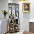 thumbnail image 1 of Mango Steam Modern Home Liquor Mini Bar Catalina Table For Home  (Tower Bar, Clear and Brown), 1 of 6