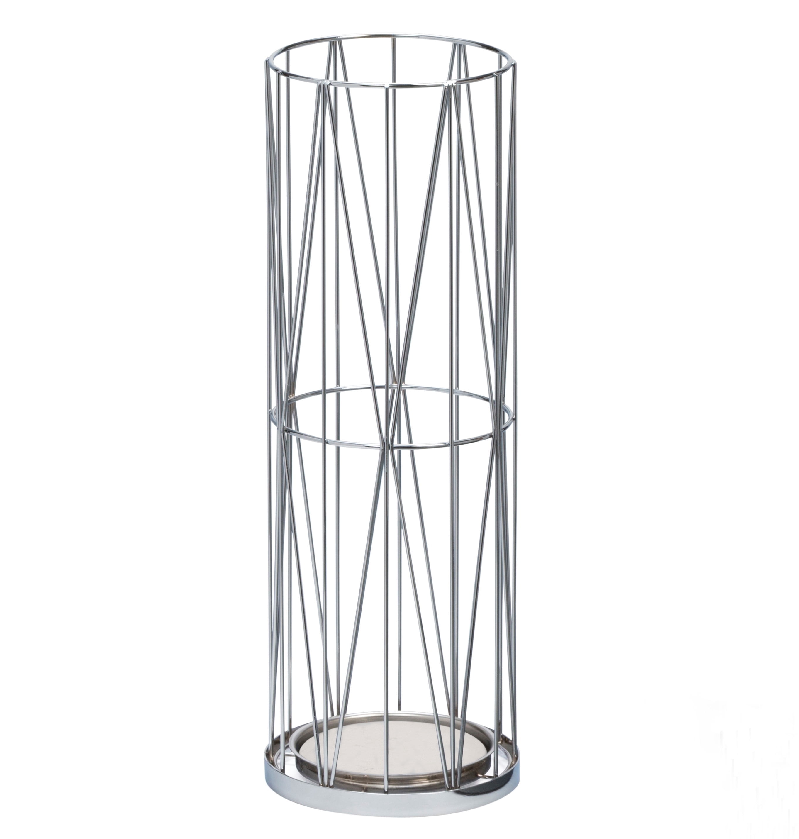 Mango Steam Pluvian Soakstone Metal Umbrella Holder For Living Room or Entryway, Silver