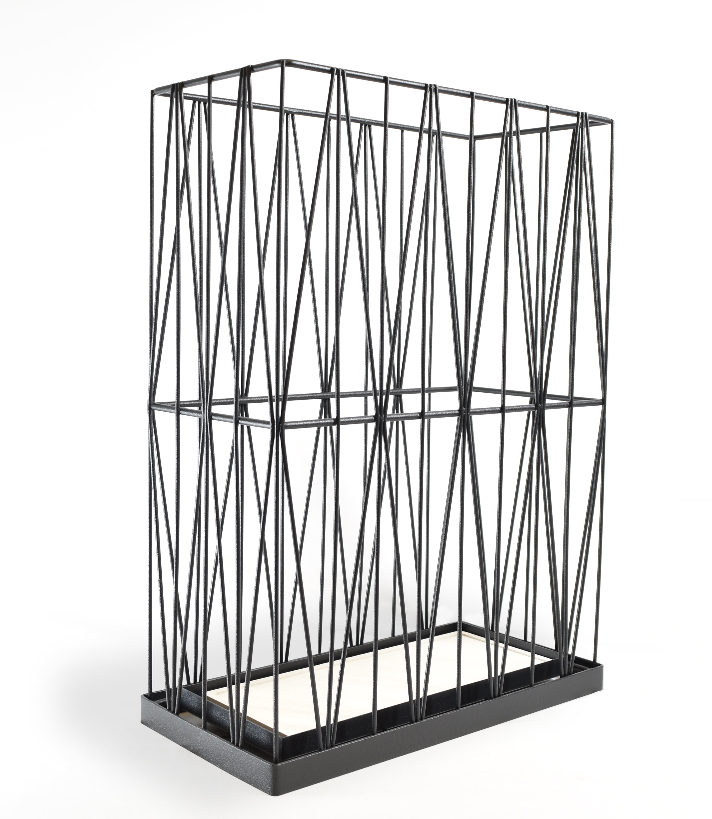 Mango Steam Pluvian Soakstone Rectangle Umbrella Holder for Entryway & Living Room, Black