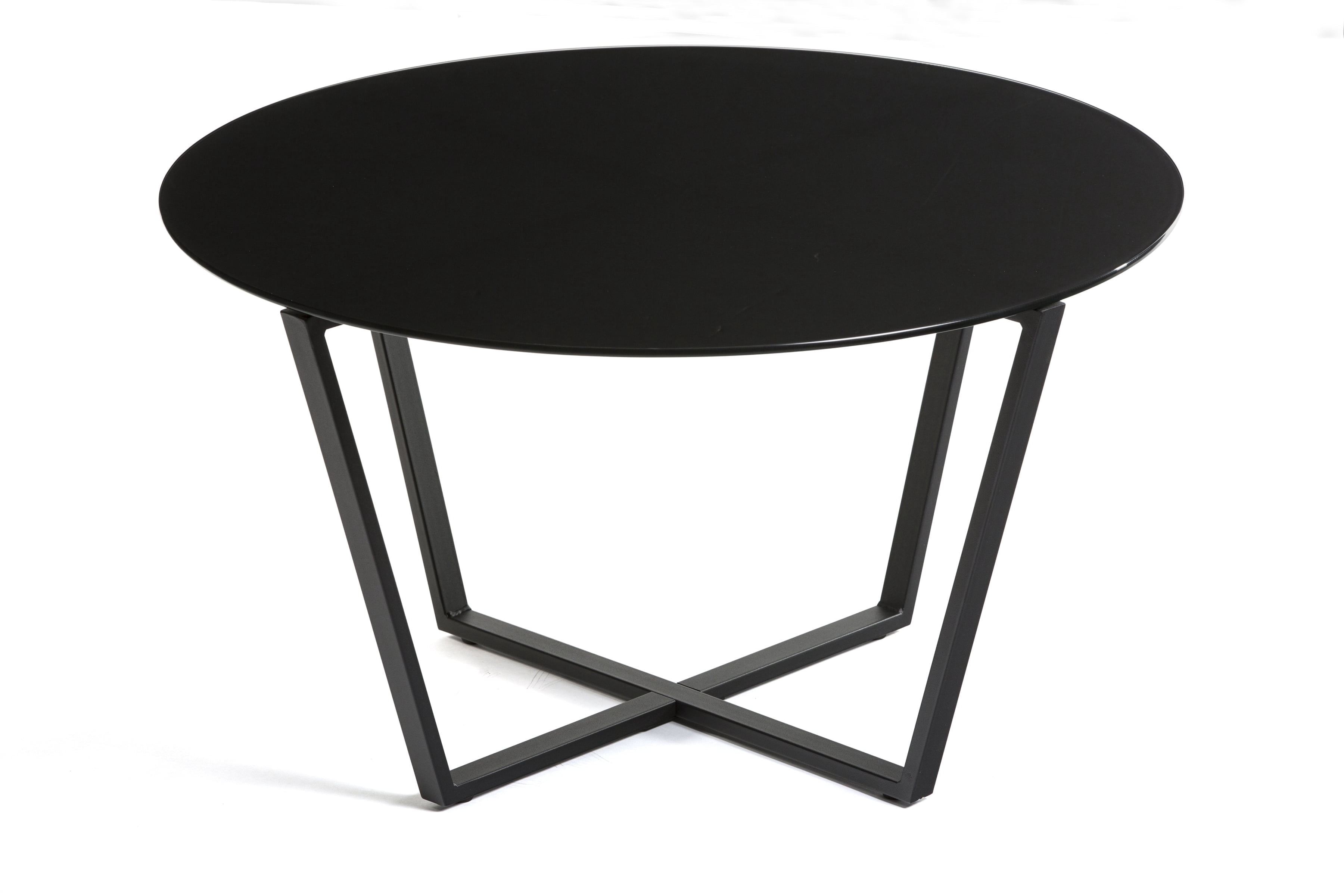 Mango Steam Metro Round Glass Coffee Table, Black