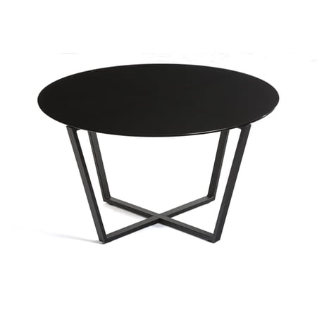 Mango Steam Metro Round Glass Coffee Table, Black