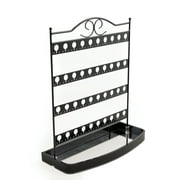 Mango Steam Tabletop Mirror Base Stud Earring Jewelry Organizer, Display Stand, Storage, Gift Black, Metal