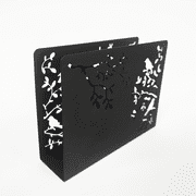 Mango Steam Tabletop Napkin/Tissue & Letter Holder for Home, Kitchen, Restaurants Songbird, Black