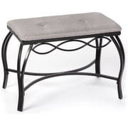 Mango Steam Vanity Seat for Makeup Room, Dressing Stool, Entryway Bench - Gray Shoe Bench