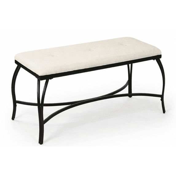 Mango Steam Vienna Cream - Entryway Bench - Powder Coated, Upholstered, Space Saving